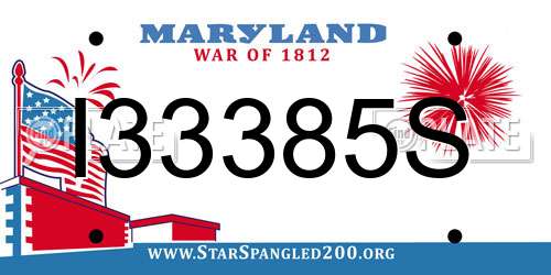 I33385S Maryland License Plate