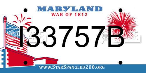 I33757B Maryland License Plate