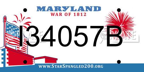 I34057B Maryland License Plate