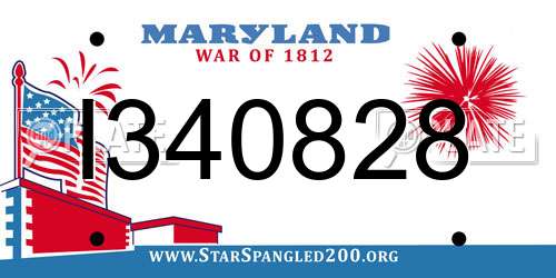I340828 Maryland License Plate
