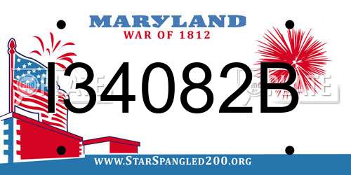 I34082B Maryland License Plate