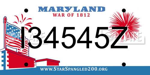 I34545Z Maryland License Plate