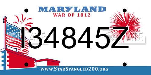 I34845Z Maryland License Plate