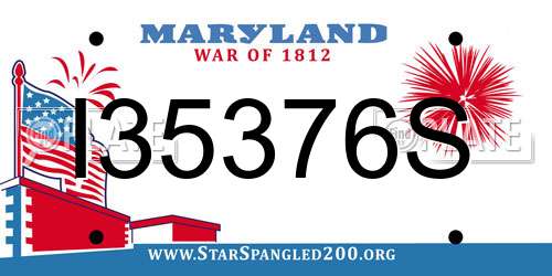 I35376S Maryland License Plate