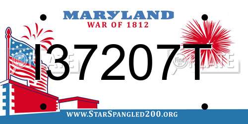 I37207T Maryland License Plate