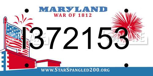 I372153 Maryland License Plate