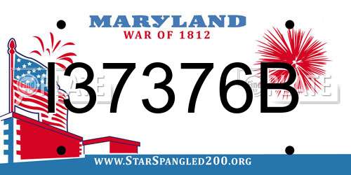 I37376B Maryland License Plate