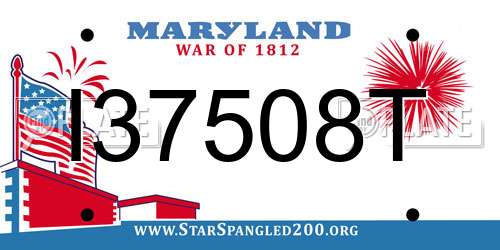 I37508T Maryland License Plate