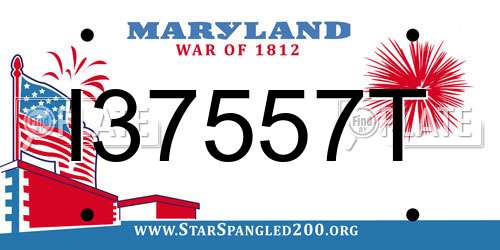 I37557T Maryland License Plate