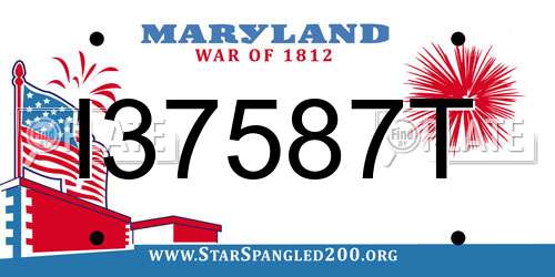 I37587T Maryland License Plate