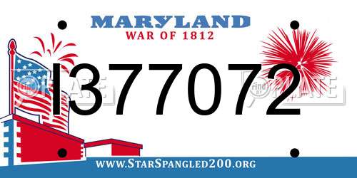 I377072 Maryland License Plate