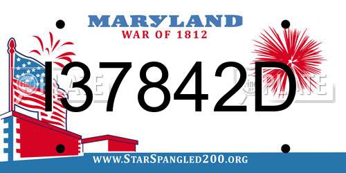 I37842D Maryland License Plate