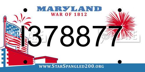 I378877 Maryland License Plate