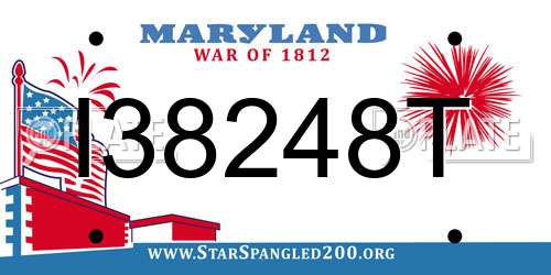 I38248T Maryland License Plate