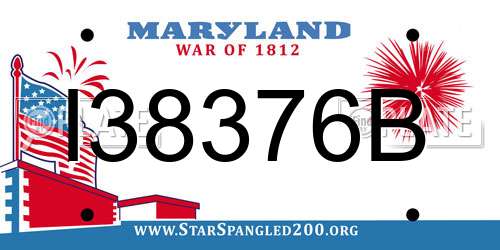I38376B Maryland License Plate