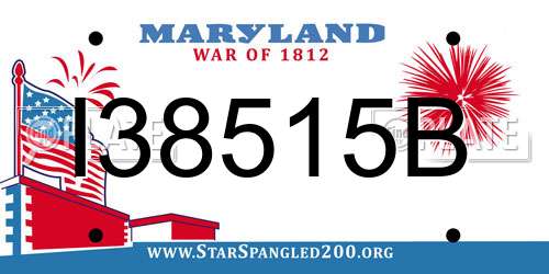 I38515B Maryland License Plate