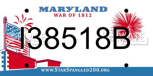I38518B Maryland License Plate