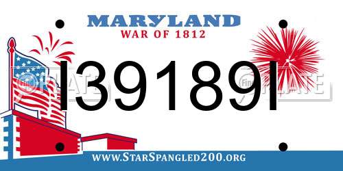 I39189I Maryland License Plate
