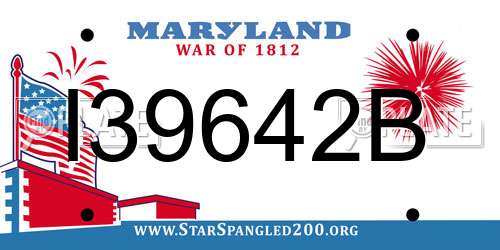 I39642B Maryland License Plate