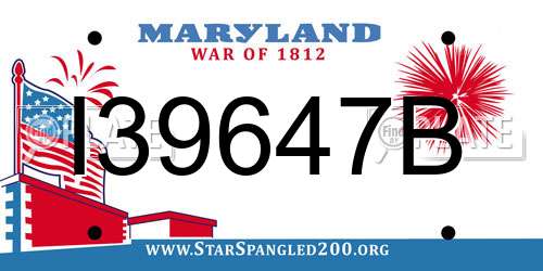 I39647B Maryland License Plate