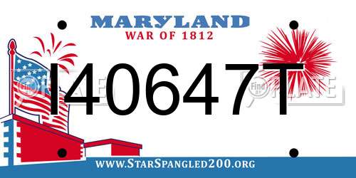 I40647T Maryland License Plate