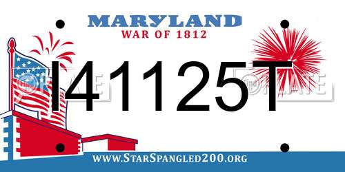 I41125T Maryland License Plate