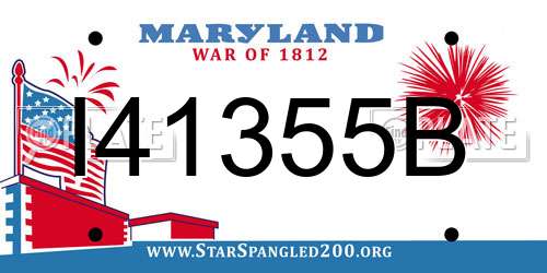 I41355B Maryland License Plate