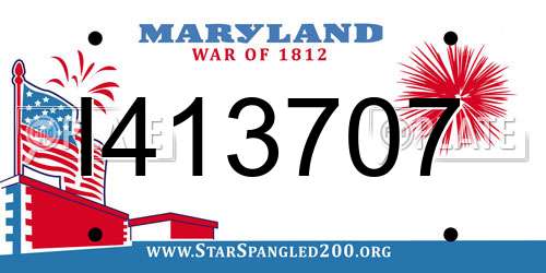 I413707 Maryland License Plate