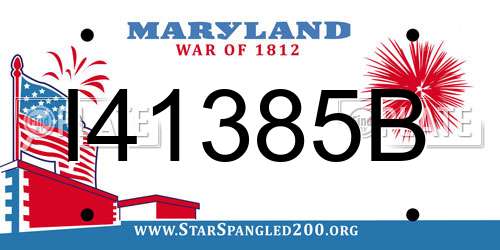 I41385B Maryland License Plate