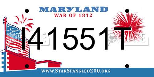 I41551T Maryland License Plate