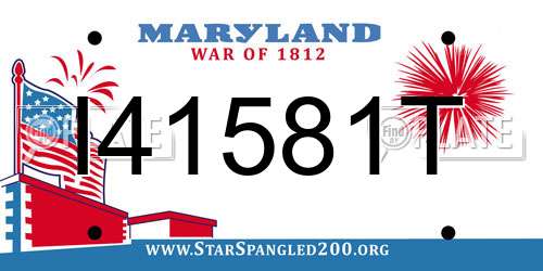 I41581T Maryland License Plate
