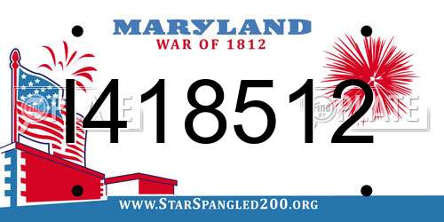 I418512 Maryland License Plate