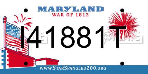 I41881T Maryland License Plate