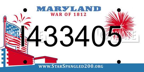 I433405 Maryland License Plate