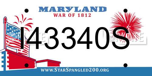 I43340S Maryland License Plate