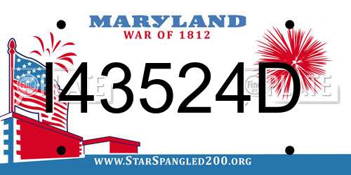 I43524D Maryland License Plate