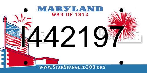 I442197 Maryland License Plate