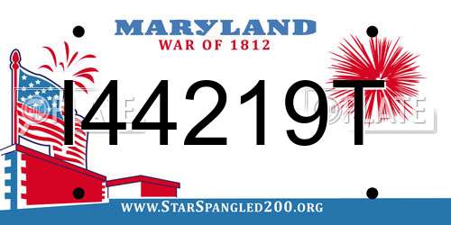 I44219T Maryland License Plate