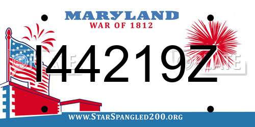 I44219Z Maryland License Plate