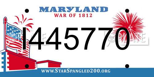 I445770 Maryland License Plate