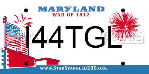 I44TGL Maryland License Plate