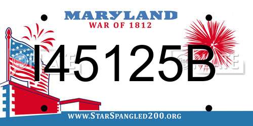 I45125B Maryland License Plate