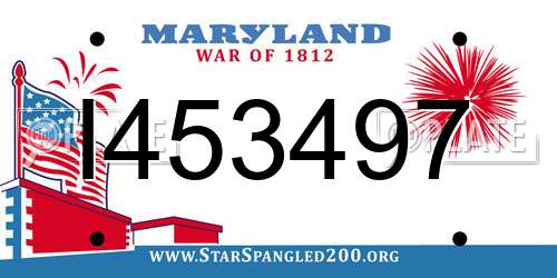 I453497 Maryland License Plate