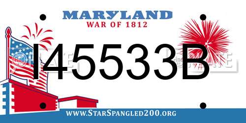 I45533B Maryland License Plate