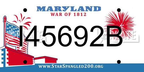 I45692B Maryland License Plate