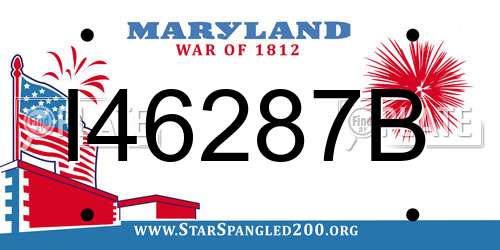 I46287B Maryland License Plate