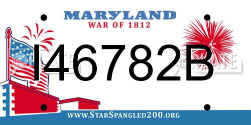 I46782B Maryland License Plate