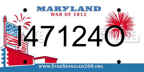 I47124O Maryland License Plate