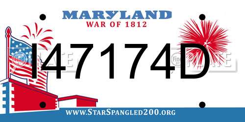 I47174D Maryland License Plate
