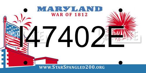 I47402E Maryland License Plate